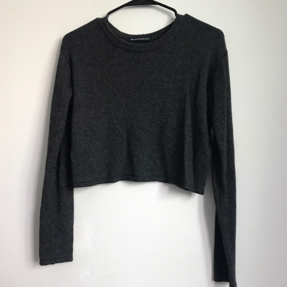 brandy melville cropped grey sweater